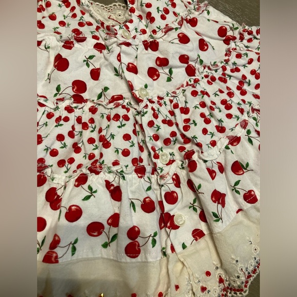 Vintage Cherry print set for babe Size 6-12 months By Lipstick - Picture 7 of 12